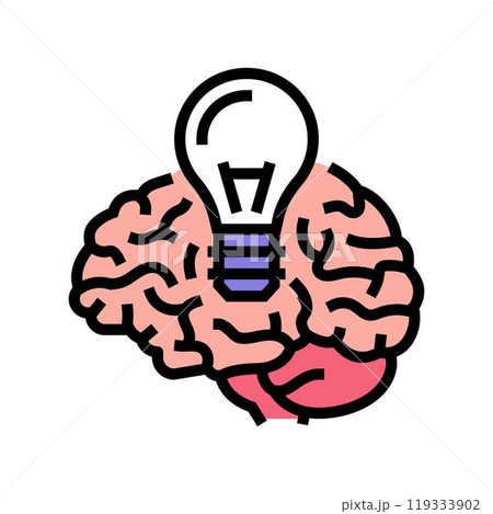 lightbulb brainstorm color icon vector illustration 119333902
