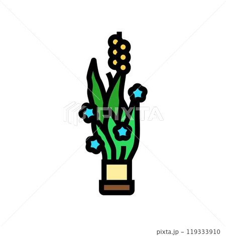vertical flower arrangement color icon vector illustration 119333910