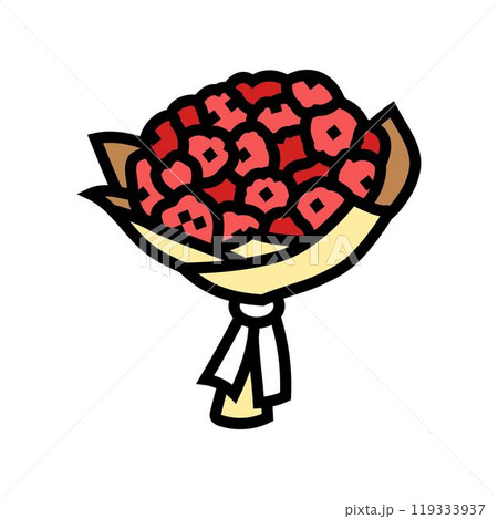 round bouquet flower color icon vector illustration 119333937