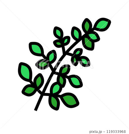 moringa leaves ayurvedic herb color icon vector illustration 119333968