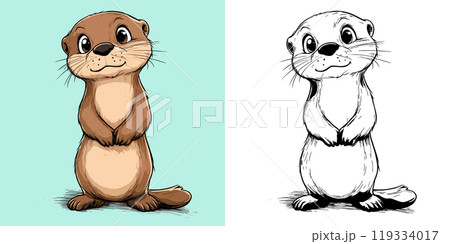 Little Otter Cartoon Character Coloring Page for Kids Featuring Adorable Aquatic Animal Outline Fun Wildlife Art Playful Sea Creature Educational Drawing Activity for Children Little Otter Cartoon Character Coloring Page for Kids Featuring Adorable Aquatic Animal Outline Fun Wildlife Art Playful Sea Creature Educational Drawing Activity for Children 119334017