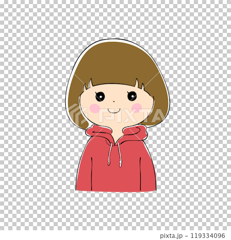 Smiling young woman, facial expression variations, skin color, pen drawing style Smiling young woman, facial expression variations, skin color, pen drawing style 119334096