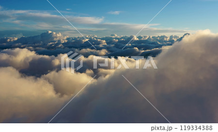 Aerial view of clouds at sunrise Aerial view of clouds at sunrise 119334388