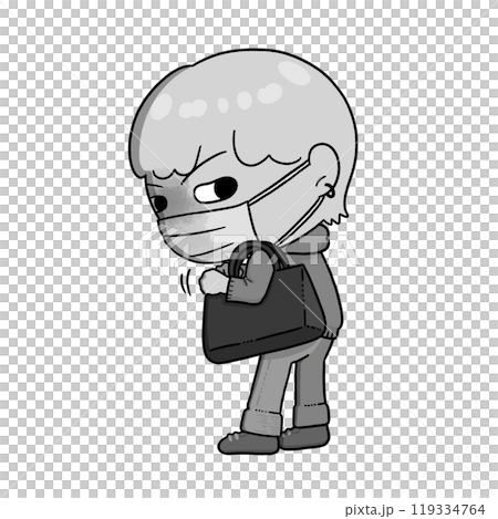 こそこそと万引きをする人のイラスト【全身】 こそこそと万引きをする人のイラスト【全身】 119334764