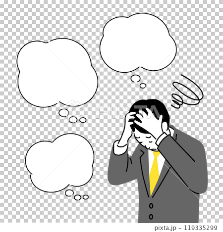こんな悩みありませんか？のふきだしイラストテンプレート2、ベクター 119335299