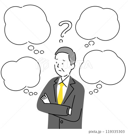 こんな悩みありませんか？のふきだしイラストテンプレート1、ベクター 119335303