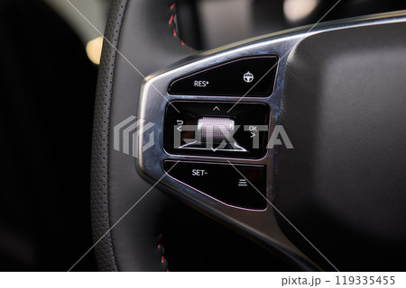 The modern cars steering wheel control panel boosts convenience and performance The modern cars steering wheel control panel boosts convenience and performance 119335455