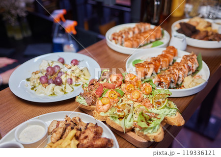 Explore Elegant Appetizers and Desserts Set designed for your Special Occasion event 119336121