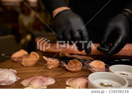 Enjoy a beautifully crafted Seafood Platter with various delicacies for a delightful experience Enjoy a beautifully crafted Seafood Platter with various delicacies for a delightful experience 119336238