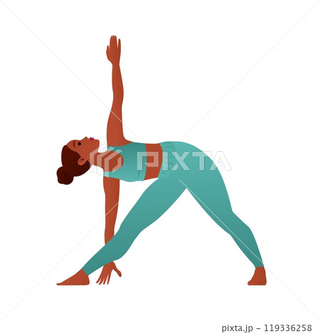 Yogini in Triangle Pose Trikonasana Standing Yoga Stretch Vector Illustration Yogini in Triangle Pose Trikonasana Standing Yoga Stretch Vector Illustration 119336258