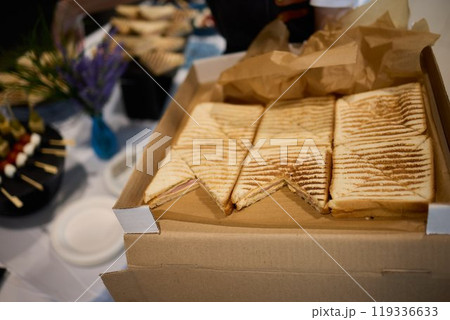 Enjoy Delicious Grilled Sandwiches, Now Conveniently Boxed for Your Next Catering Event 119336633
