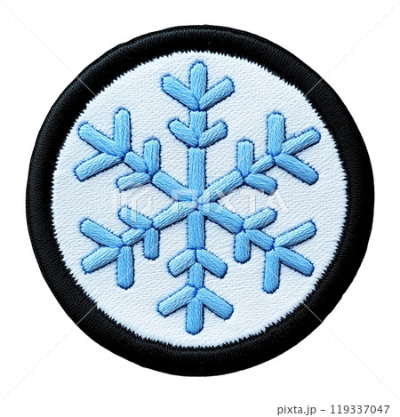 雪の結晶を描いた刺繍ワッペン 119337047