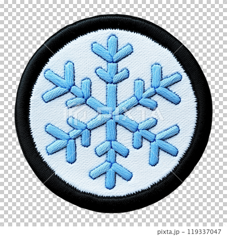 雪の結晶を描いた刺繍ワッペン 119337047