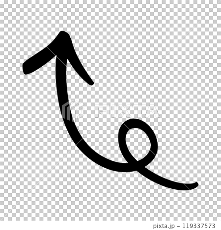 Hand-drawn arrow, black, upward, rising 119337573