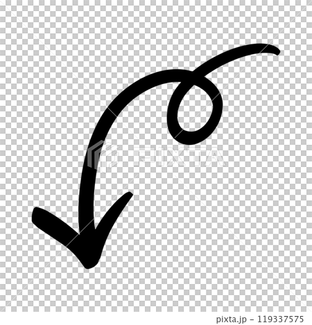 手寫旋轉箭頭向下下降 119337575