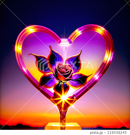 Valentine's Day with roses and heart. Valentine's Day with roses and heart. 119338245