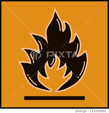 Hazard pictograms. Highly Flammable. A code is F. Hazard pictograms. Highly Flammable. A code is F. 119338301