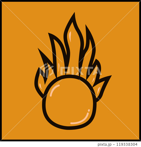 Hazard pictograms. Oxidizing. A code is O. Hazard pictograms. Oxidizing. A code is O. 119338304