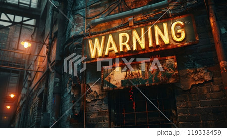 Double exposure of womans face and urban cityscape. Blending human expression with tall buildings and street lights. Urban life and identity 119338459