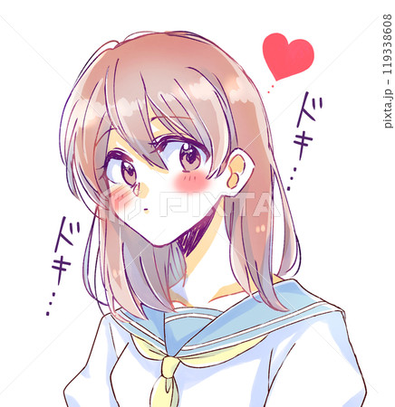 ドキドキする女性　学生 119338608