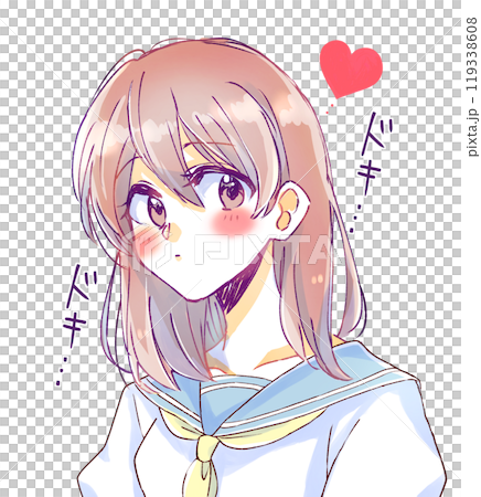 ドキドキする女性　学生 119338608