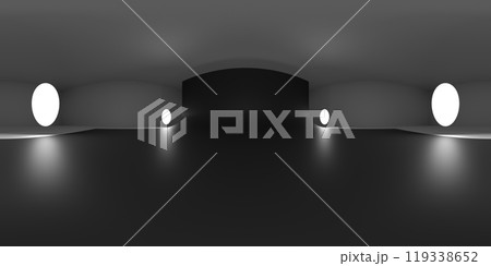 VR 360 studio panorama with reflections. Animation 3D hdri 119338652