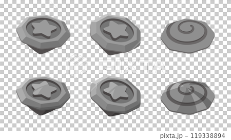 Illustration material set of the front and back of Beigoma 119338894