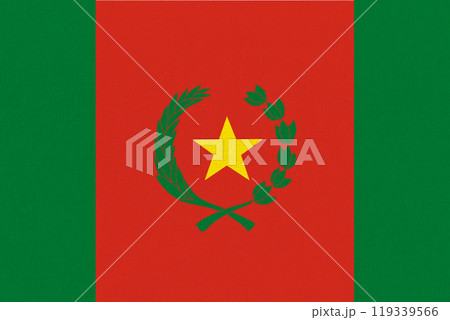 Flag of Belgium. Civil flag of Bolivia 1825 1826 on fabric surface. 119339566