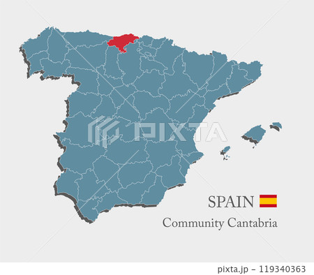 Vector map Spain, community Cantabria 119340363