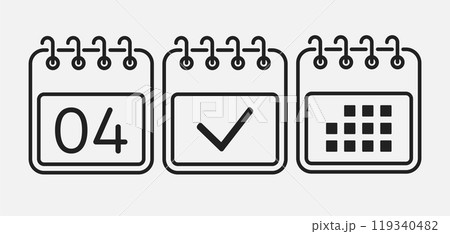 Vector icon page calendar - 4 day, agenda, done 119340482