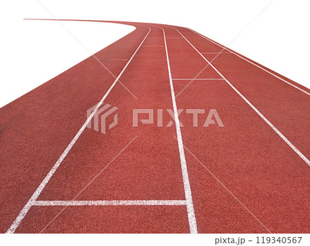 Empty running tracks in stadium on a white background Empty running tracks in stadium on a white background 119340567
