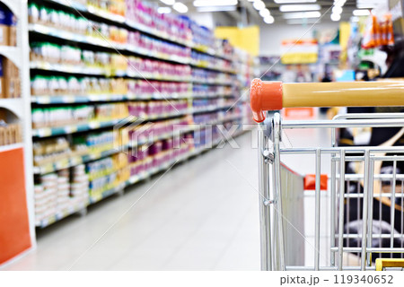 Shopping cart in shop 119340652