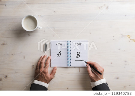 Choosing Between Plan A and Plan B Over Coffee 119340788