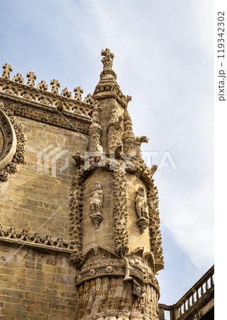 The Monastery of the Order of Christ, Convento de Cristo at the city of Tomar. Santarem District. Portugal. The Monastery of the Order of Christ, Convento de Cristo at the city of Tomar. Santarem District. Portugal. 119342302