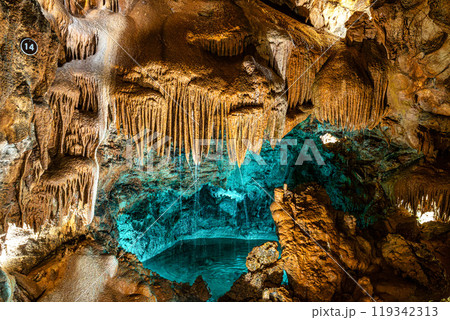 Mira de Aire Caves, Grutas de Mira de Aire at Leiria, Portugal. A set of limestone caves in Porto de Mos 119342313