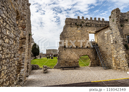 The castle of the village of Montemor-o-Velho in Portugal is the main fortress of the Baixo Mondego in medieval times 119342349