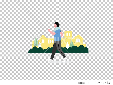 Young men walking Young men walking 119342713