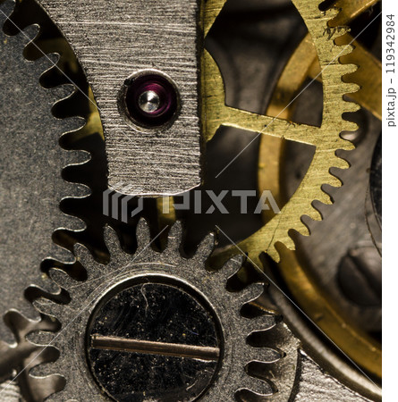 clockwork vintage mechanical watch, high resolution and detail clockwork vintage mechanical watch, high resolution and detail 119342984