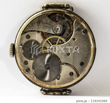 clockwork vintage mechanical watch, high resolution and detail 119342989