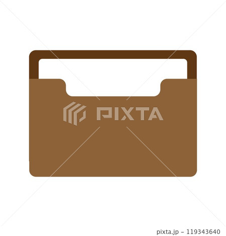 Office folder icon. File folder with documents. Folder for reports and archive cases. 119343640