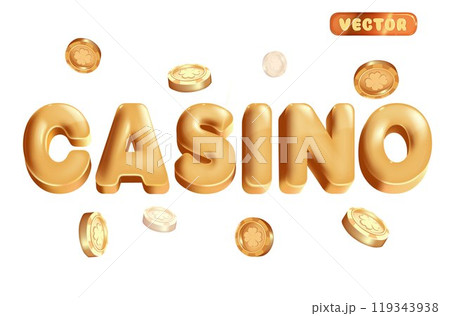 Casino 3d editable text style effect. Elegant text effect with red and gold color suitable for luxury theme. 119343938