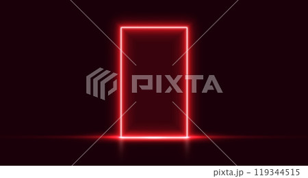 Neon door, red glowing portal, futuristic arch, magic gate background. 119344515