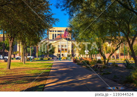 Arizona State Capitol in Phoenix, viewed from Wesley Bolin Memorial Plaza Arizona State Capitol in Phoenix, viewed from Wesley Bolin Memorial Plaza 119344524
