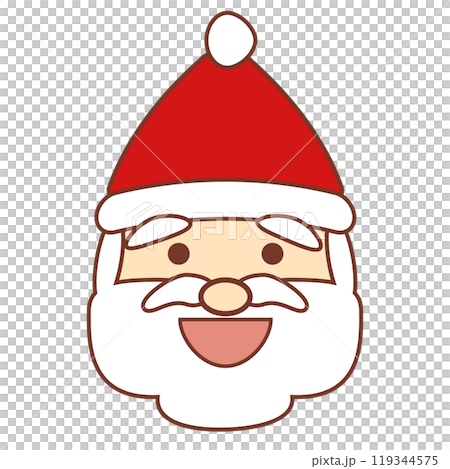 Cute santa claus face illustration 119344575