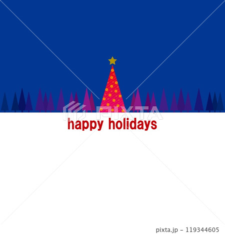 ハッピーホリデーズ happy holidays クリスマスツリー christmas tree 夜 ハッピーホリデーズ happy holidays クリスマスツリー christmas tree 夜 119344605