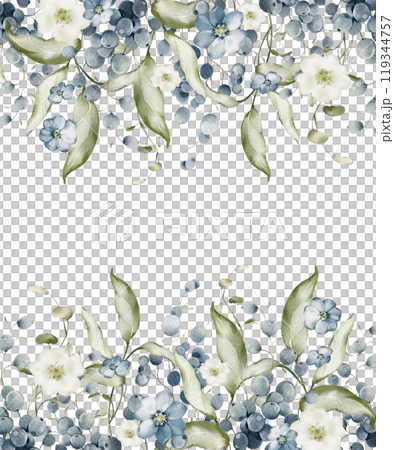 Grape Frame with green plant on isolated background. Watercolor Botanical border of template with bilberry for wedding invitation cards. Hand-drawn elegant banner with black rowan for postcards. Grape Frame with green plant on isolated background. Watercolor Botanical border of template with bilberry for wedding invitation cards. Hand-drawn elegant banner with black rowan for postcards. 119344757