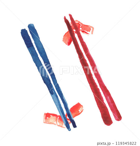 水彩で描いた箸のイラスト 水彩で描いた箸のイラスト 119345822
