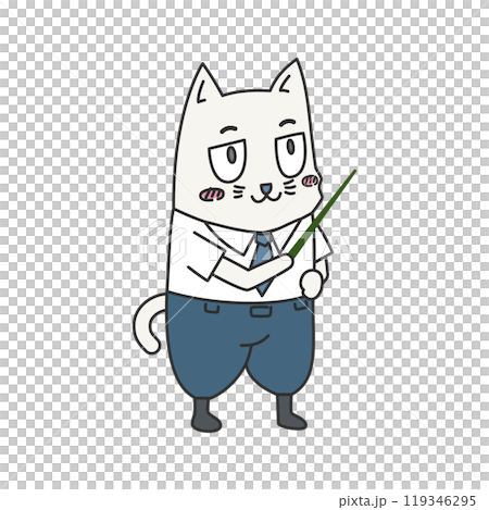 商業動物（貓或狗）的解釋姿勢|剪貼畫 119346295