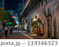 夜の東京都内、鉄道ガード下の風景　飲食店グルメ、仕事帰りのサラリーマン他の後ろ姿を撮影 119346323