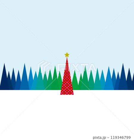クリスマスツリー　christmas tree　ホワイトスペース　グラデーション 119346799